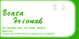 beata hrivnak business card